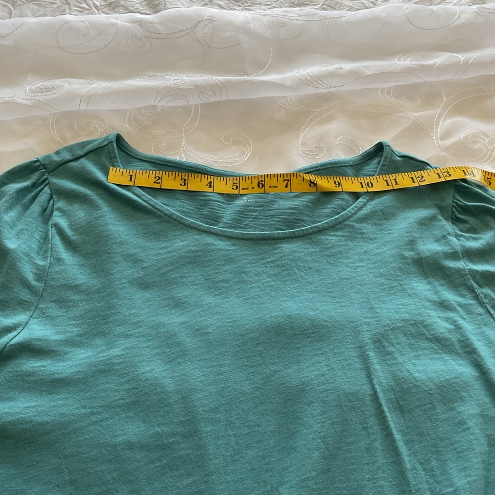 Soft Surroundings Teal 2X 3/4 Sleeve Womens Top - Picture 9 of 12